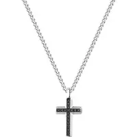 Brosway BACKLINER BBC01 STAINLESS STEEL KRUIS KETTING MET ZWARTE ZIRKONIA'S 1 STUK