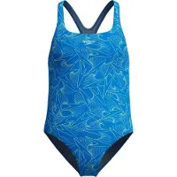 Speedo Hyperboom Allover Swimsuit Blauw 5-6 Years Meisje