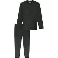 Schiesser Pyjama lang ' Selected Premium Warming ' donkergrijs