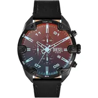 Diesel Analoog horloge 'SPIKED' lichtblauw / bruin / zwart