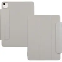 Lunso Geschikt voor iPad Air 13 inch (2024/2025) - Tri-Fold Bookcase hoes - Lichtgrijs