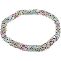 Behave - elastische armband - multikleur steentjes - speelse look