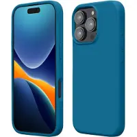 Kwmobile telefoonhoesje geschikt voor Apple iPhone 16 Pro - Hoesje met siliconen coating - Smartphone case in Caribisch blauw