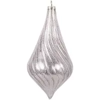 Clayre & Eef Kerstbal Overig Ø 8x17 cm Zilverkleurig Glas Kerstballen