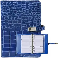 Kalpa 1111-07 hervulbare Personal Organizer Croco Mediterraan blauw 1 week per 2 paginas 2026-2027-2028