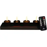 Anna's Collection Oplaadbare waxinelichtjes 3.8 x 5 cm | Zwart | 3D vlam | Startset | 4 stuks