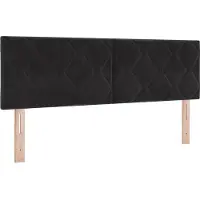 vidaXL LED Hoofdbord Zwart 144 cm Fluweel