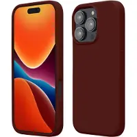 Kwmobile telefoonhoesje geschikt voor Apple iPhone 16 Pro - Hoesje met siliconen coating - Smartphone case in wijnrood
