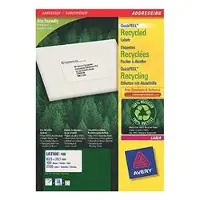 Avery gerecycleerde witte laseretiketten QuickPeel formaat 635 x 381 mm (b x h) 2.100 stuks 21 per blad