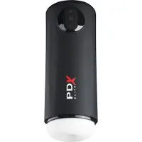 PDX Elite Moto Milker - automatische stoot vibrerende masturbator - zwart