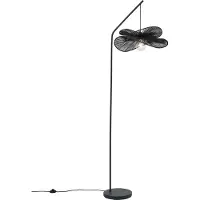 QAZQA Art Deco vloerlamp zwart met zwarte kap - Nest
