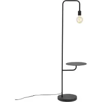 QAZQA Moderne vloerlamp zwart met ronde tafel - Ostrich