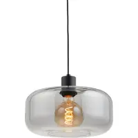 Lighto Art deco hanglamp zwart met smoke glas - Velo