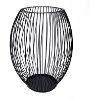 QUVIO Kaarsenhouder met frame - 24 cm - Rond - Metaal - Zwart