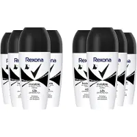 Rexona Deo Roller – Invisible Black & White - Voordeelverpakking 8 x 50 ml