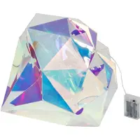 J-Line decoratie Diamant - kunststof - mix - large - LED lichtjes