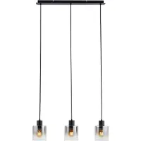 Lighto Design hanglamp zwart met smoke glas 3-lichts - Nala