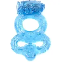 Power Escorts - Vibrerende Cockring - 7 Cm - Blauw - Inclusief batterijen