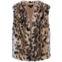 NoBell' NoBell’ gilet bruin Meisjes Imitatiebont Openvallende hals Dierenprint - maat 122/128