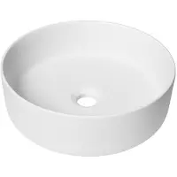 Qeramiq Dely waskom - 36x36x12cm - zonder overloop - rond - keramiek - mat wit SW1244987