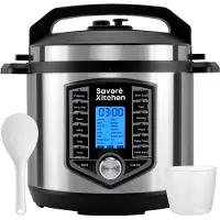 Savoré Kitchen Pressure Cooker – 6L – PFAS Vrij – Snelkookpan, Rijstkoker, Slowcooker, Stomer & Sous-vide in één – Multicooker