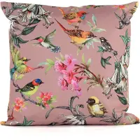 Intratuin Sierkussen Vogels Met Bloemen Dani Roze / Groen 45 X 45 Cm