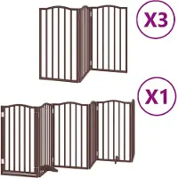 vidaXL Hondenhek inklapbaar 15 panelen 750 cm populierenhout bruin