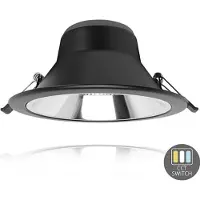 Enzo CCT LED downlighter zwart reflector 15W Tri-White dimbaar - LED2511