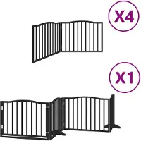 vidaXL Hondenhek inklapbaar 12 panelen 960 cm populierenhout zwart
