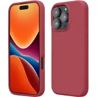 Kwmobile telefoonhoesje geschikt voor Apple iPhone 16 Pro Max - Hoesje met siliconen coating - Smartphone case in donkerroze