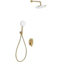 Beliani TINGUIRIRICA - Ingebouwde doucheset met regendouche - Goud - Messing