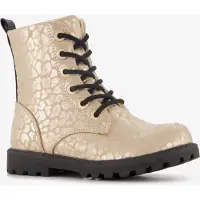 Blue Box meisjes veterboots met luipaardprint goud maat 32