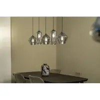 Lumidora Hanglamp 74682 - NAPELS - 5 Lichts - E27 - Zwart - Grijs - Metaal