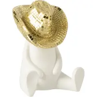 J-Line decoratie Cowboy Mozaïek - polyresin - wit/goud
