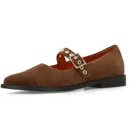 Manfield Ballerina met riempjes cognac