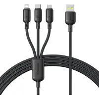 Baseus Rapid Series 3-in-1 USB-A 100W 1.5m, zwart