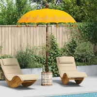 vidaXL Balinese parasol met basis Geel 185 x 185 x 260 cm Katoen