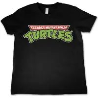 Teenage Mutant Ninja Turtles TMNT Classic Logo Kids T-Shirt Kinder Black-4 Jahre