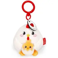 Legami - Superzachte hen sleutelhanger, pluchen sleutelhanger met gegraveerde boodschap en zinken karabijnhaak, 7 x 11 cm