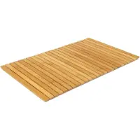 WDMT Bamboe Douchemat 60x40 cm – Antislip Badmat van Hout – Waterbestendig & Duurzaam – Luxe Bruine Badkamer Mat – Bruin