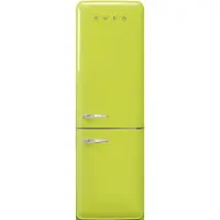 Smeg Koelkast Retro Vrijstaande ijskast Koelkast, Jaren 50, Koel-vriescombinatie, Vrijstaand , Positie scharnier: Rechts, Limegroen