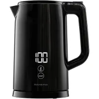 Kitchenbrothers Waterkoker - Met Temperatuurregeling - Elektrisch - Kalkfilter - Warmhoudfunctie - Display - Dubbelwandig - Cool-touch - 1,7L - 2200W - Zwart