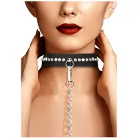 Ouch! Ouch - Collar met riem en diamantjes