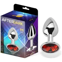 Afterdark - Butt Plug With Jewel Red Rubby Size M Aluminium