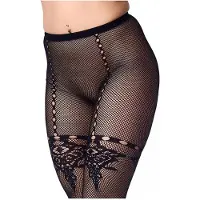 Rimba - Visnet Panty Met ingeweven Kanten details