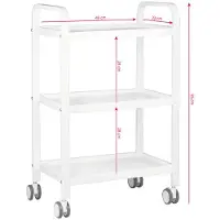 Activ Cosmetische Assistententafel HS-09 Wit – 3 Planken – Metalen Roltafel – Verrijdbaar – Professionele Salon Trolley