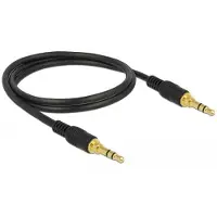 DeLOCK 85547 Jackplug Audio Verbindingskabel [1x Jackplug male 3,5 mm - 1x Jackplug male 3,5 mm] 1 m Zwart
