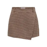 ONLY Rok 'ONLLETTIE' chocoladebruin / brokaat / zwart
