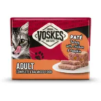 Voskes Original Paté Adult Kalkoen & Kip & Pompoen 8 X 95 Gr