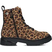 Replay Joplin 16D veterboots cognac/zwart Bruin Meisjes Suèdelook Dierenprint - maat 38